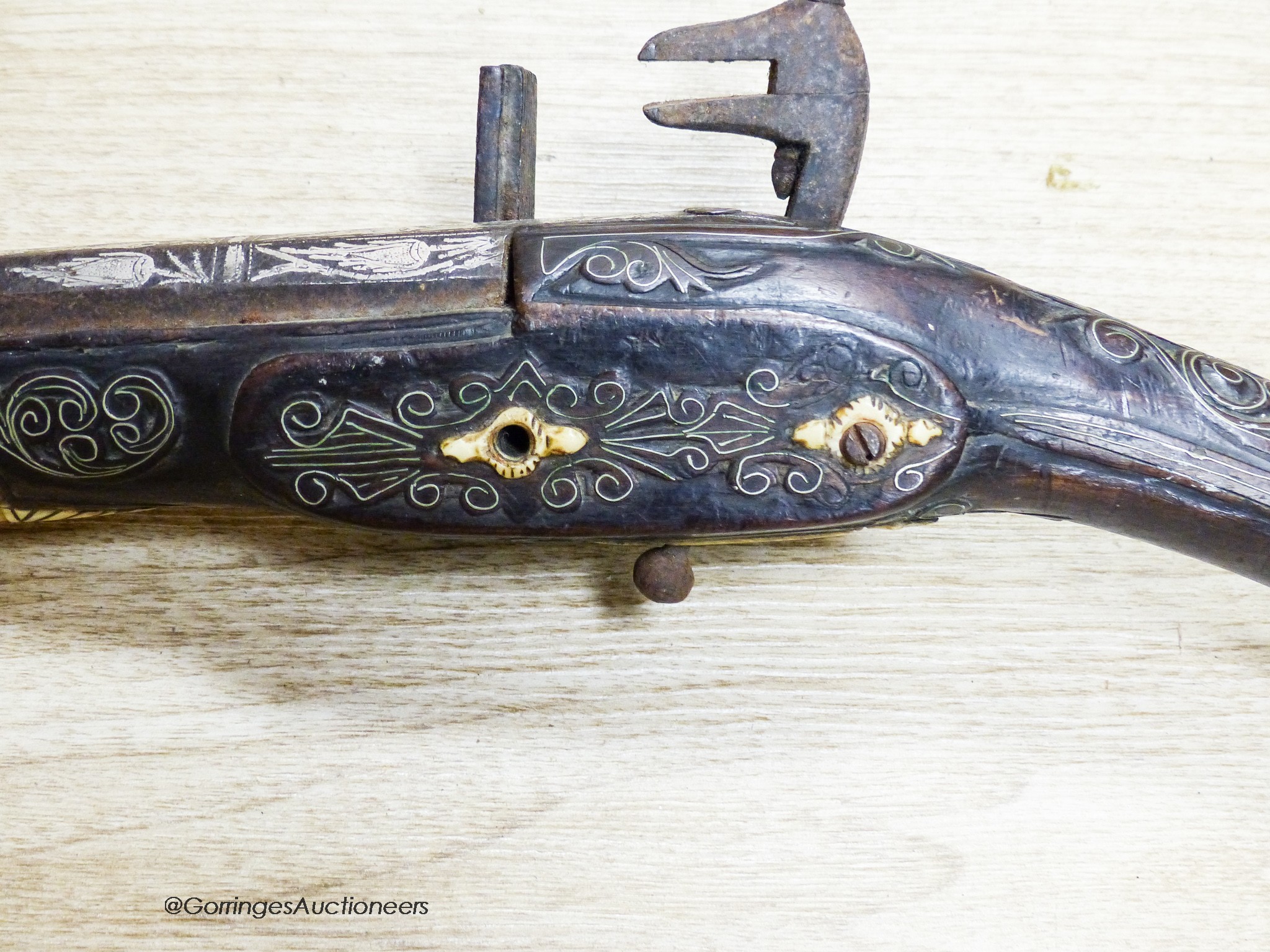 A Turkish market flintlock pistol, length 54cm